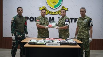 Satgas Yonarmed 19/Bogani Gagalkan Penyelundupan 32,2452 KG Sabu dan 4.867 Butir Ekstasi di Perbatasan RI–Malaysia